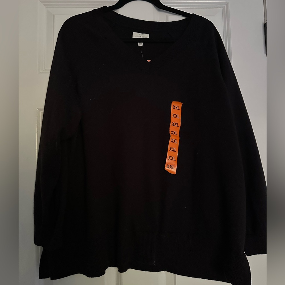 Lucky Brand Black Vneck Sweater